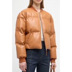 Cinq A Sept Maris Coat Vegan Leather Chestnut Brown Size Small NWT